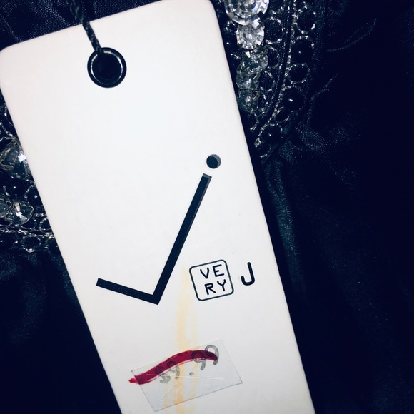 Little Black Silky Sexy Dress with Rhinestones - Picture 2 of 8